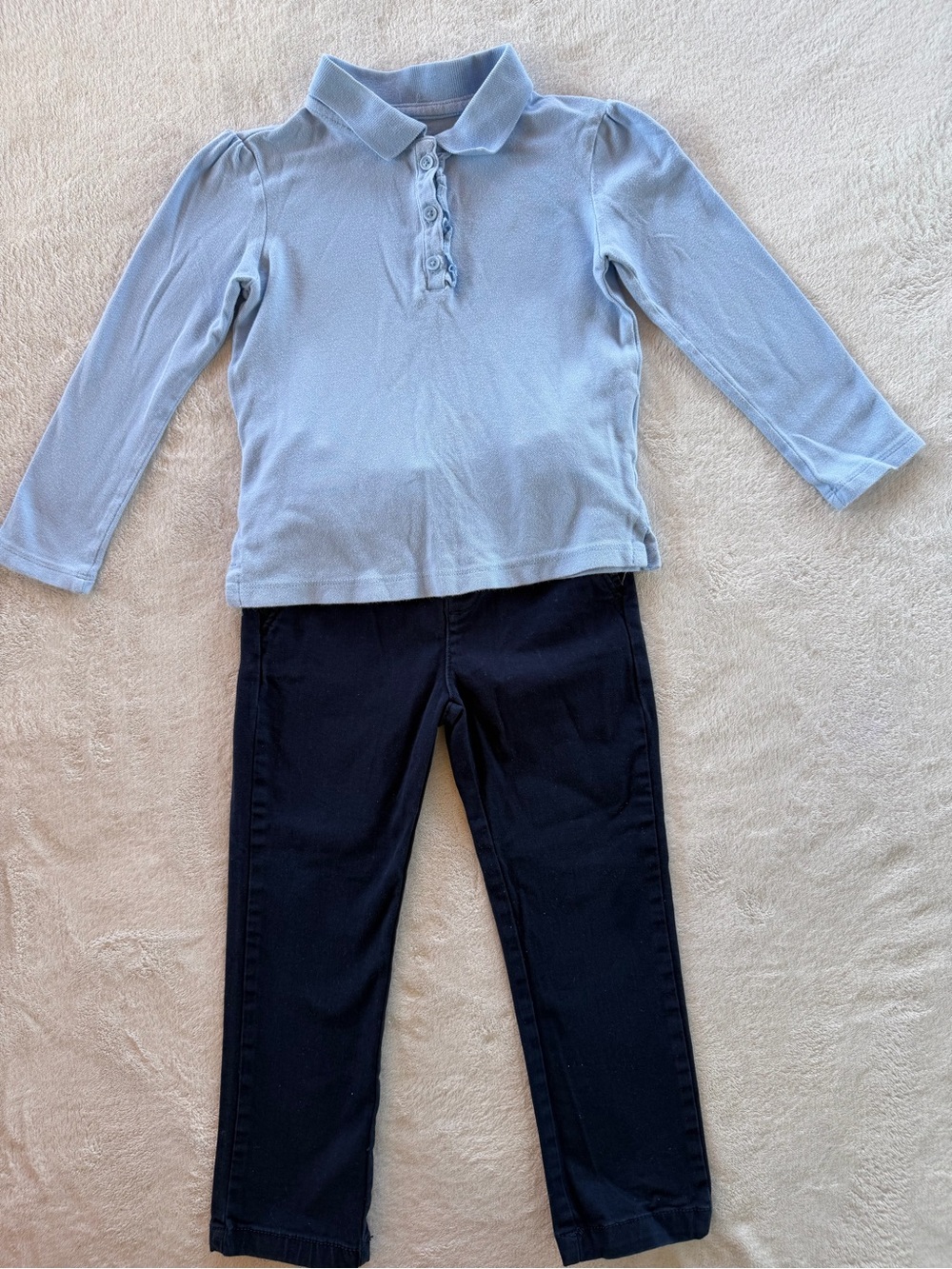 Uniform-Girls Light Blue Polo Top and Navy Pants Set Size 4T - Picture 11 of 11